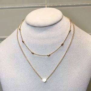 ✨GOLD HEART HEART TWO CHAIN CHOKER NECKLACE✨